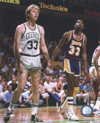 Larry Bird and Magic Johnson On The Court