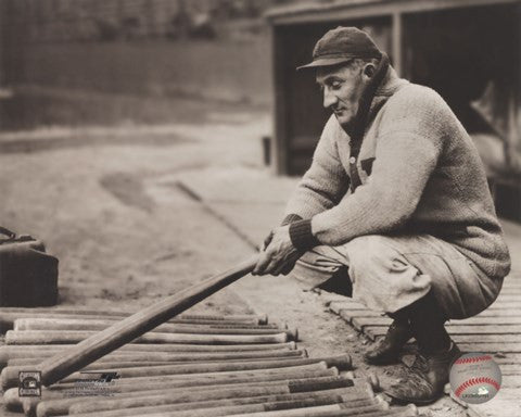 Honus Wagner - In dugout with bats