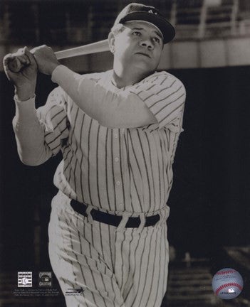 Babe Ruth -Bat over shoulder, posed sepia