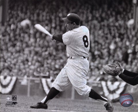 Yogi Berra - batting action-B&W