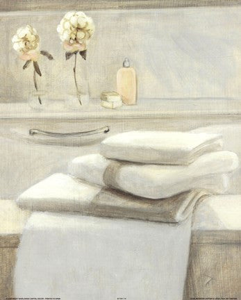 Towels Flowers On Shelf