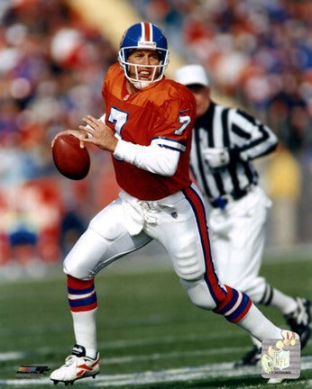 John Elway Orange Uniform Action
