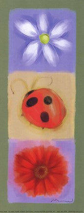 Ladybug Flowers Panel