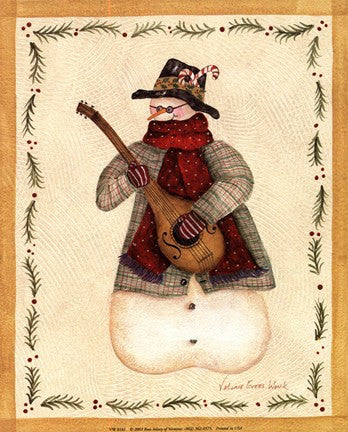 Snowman Playing Mandolin