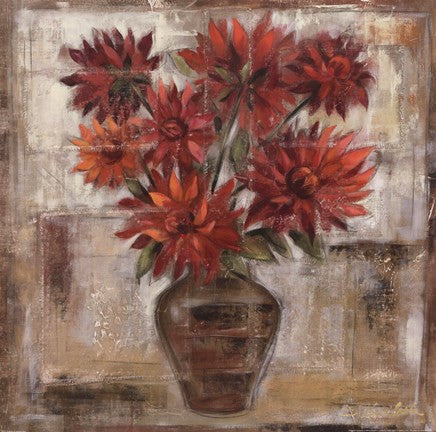 Dahlia's In Bronze Vase