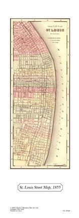 St Louis Street Map, 1855