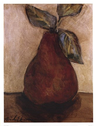 Red Pear On Beige