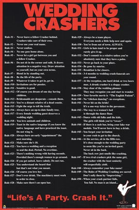 Wedding Crashers 50 Rules - life's a party