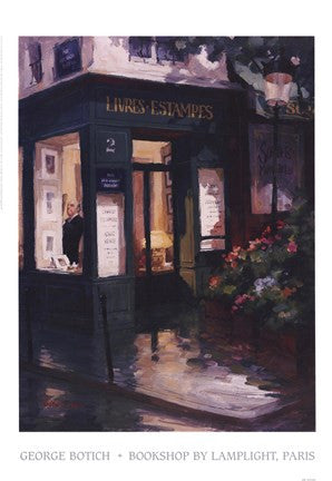 Bookshop By Lamplight, Paris
