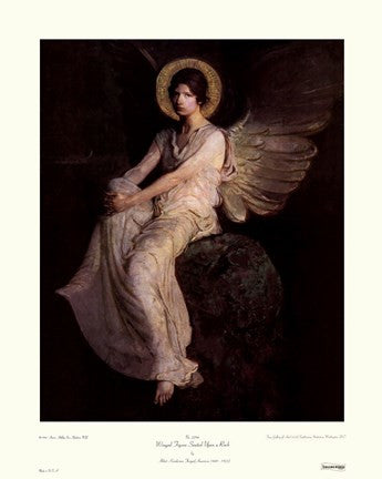 Winged Figure Seated Upon A Rock