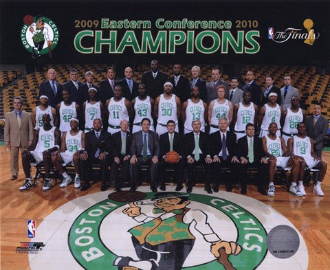 2009-10 Boston Celtics Team Photo with Eastern Conference Champions Overlay
