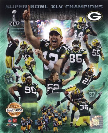 Green Bay Packers Super Bowl XLV Champions PF Gold Composite
