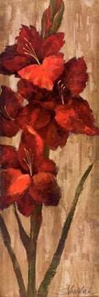 Vivid Red Lily on Gold