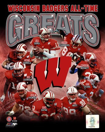 University of Wisconsin Badgers All Time Greats Composite