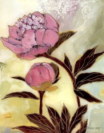 Pink Peony Blossom and Bud
