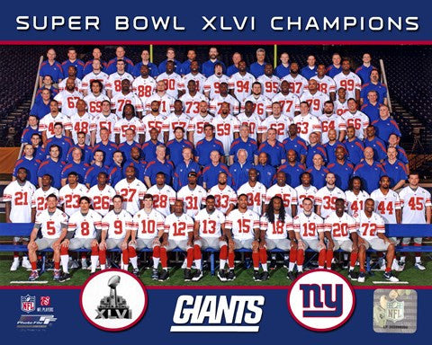 New York Giants Team Photo Super Bowl XLVI