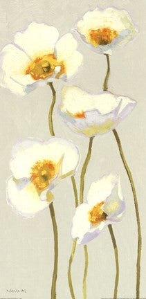 White on White Poppies Panel II