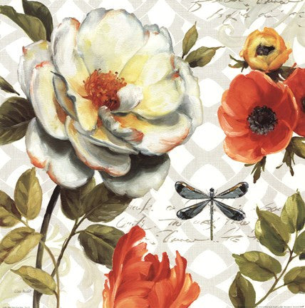 Floral Story II on Grey