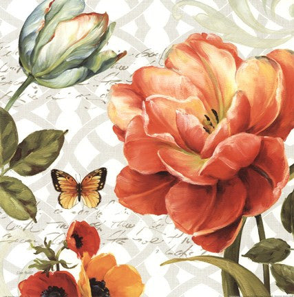 Floral Story III on Grey