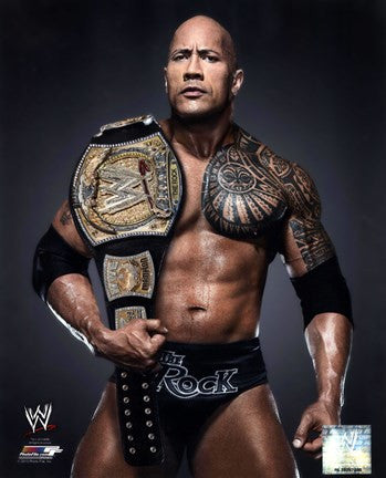 The Rock with the WWE Championship Belt 2013 Posed