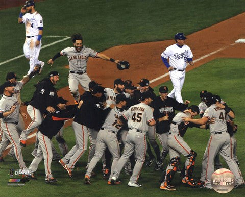 The San Fran Giants celebrate winning Game 7 2014 World Series