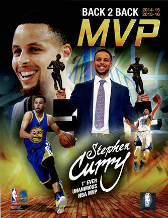 Stephen Curry 2016 Back to Back MVP Portrait Plus